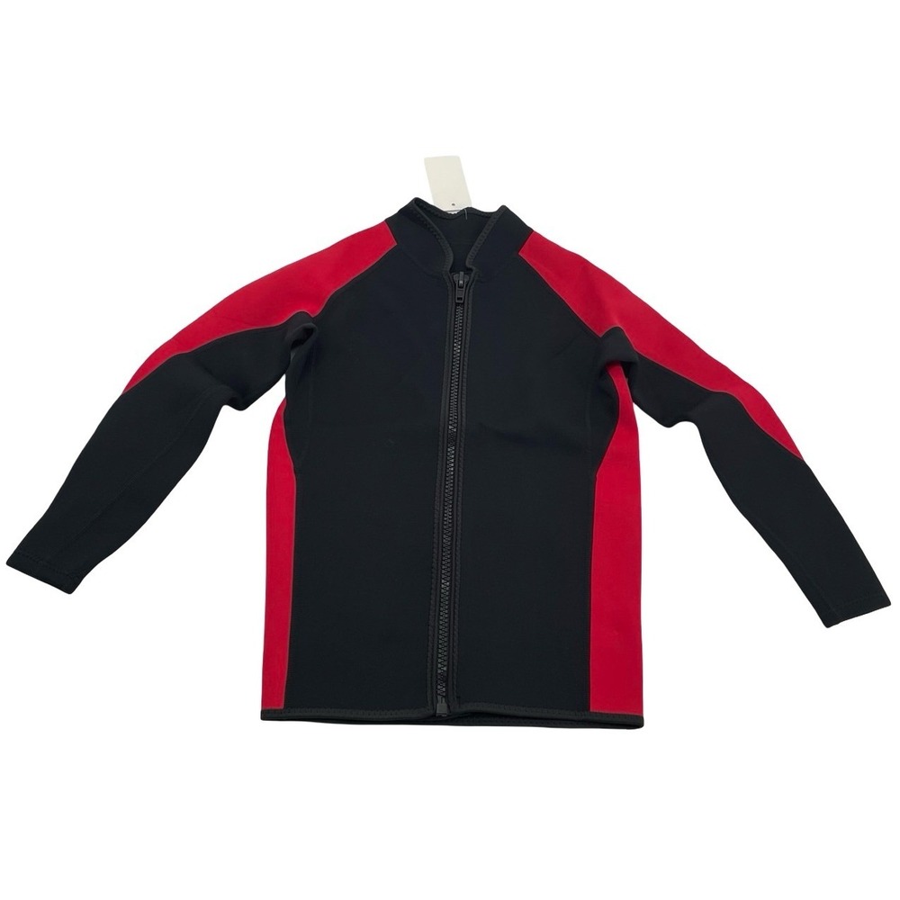 REALON Mens Wetsuit Jacket Thermal Neoprene Black Red Neoprene Small